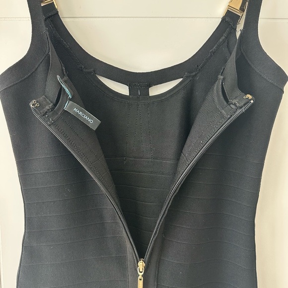 Marciano Black Dress with Gold Zipper - Picture 5 of 7